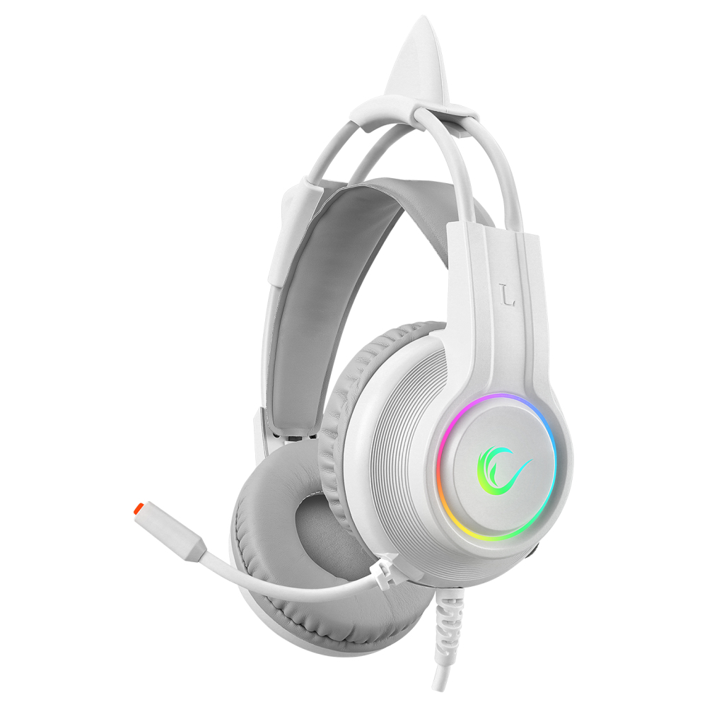 Rampage RM-K91 X-CATTY Beyaz USB 7.1 RGB Gaming Mikrofonlu Kulaklık