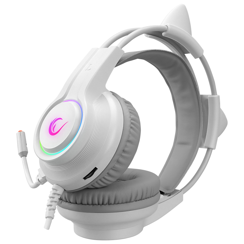 Rampage RM-K91 X-CATTY Beyaz USB 7.1 RGB Gaming Mikrofonlu Kulaklık - Görsel 2