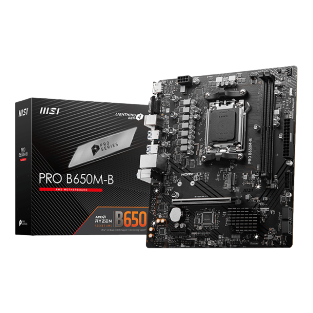 MSI PRO B650M-B 6800MHz(OC) DDR5 Soket AM5 HDMI M.2 HDMI VGA USB 3.2 mATX Anakart